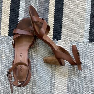 Lucky Brand Leather Brown Strappy Sandals